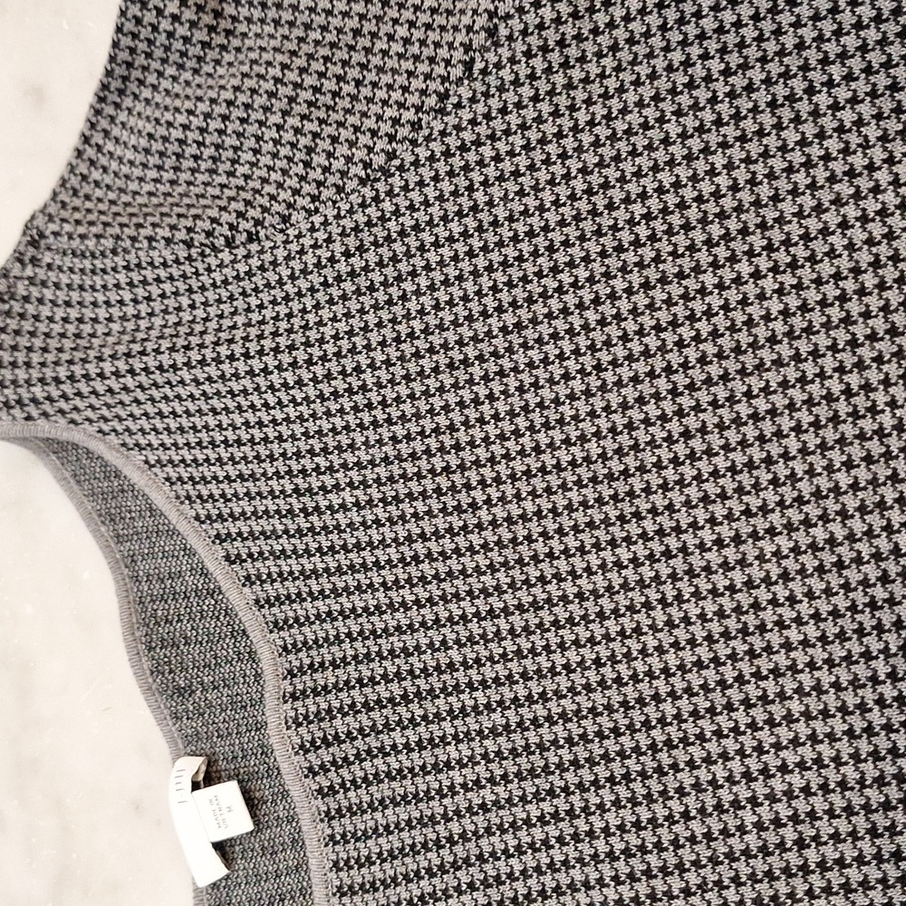 J Jill Black White Houndstooth Dress‎ Sz Med Alabama Winter Comfy Office Wear